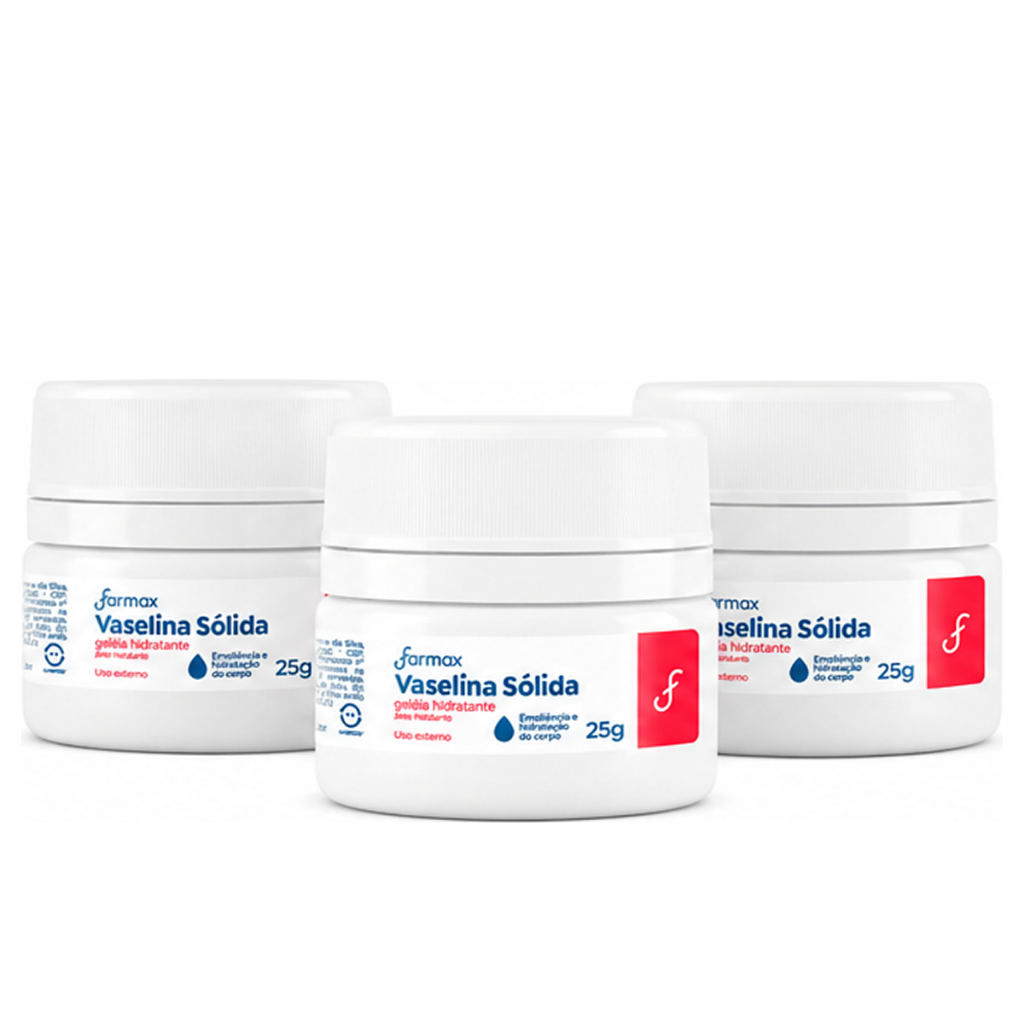 Kit 3un Vaselina Solida Farmax Geleia 25g