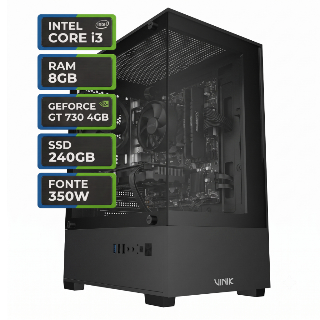 PC Gamer Cielo Intel Core i3, GT 730 4GB, 8GB RAM, SSD 240GB, Computador Gamer - UpgradeJá