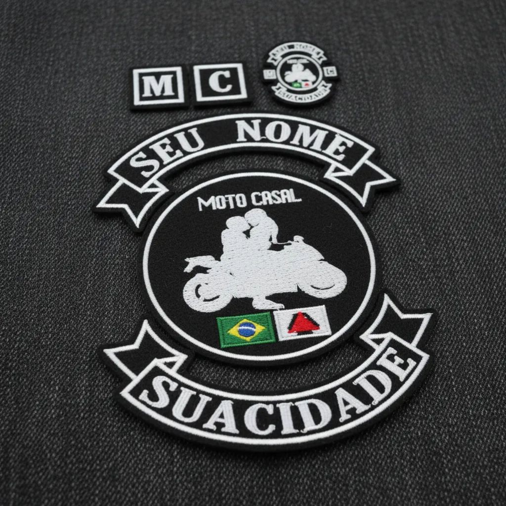 Patch Bordado Para Motocasais Personalizado - Bordado Patch Motoclube