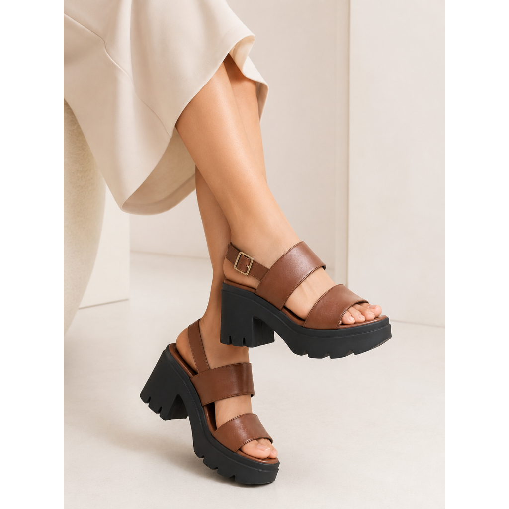 Sandália Feminina Plataforma Flatform Tratorada Leve Sola Macia Confortável