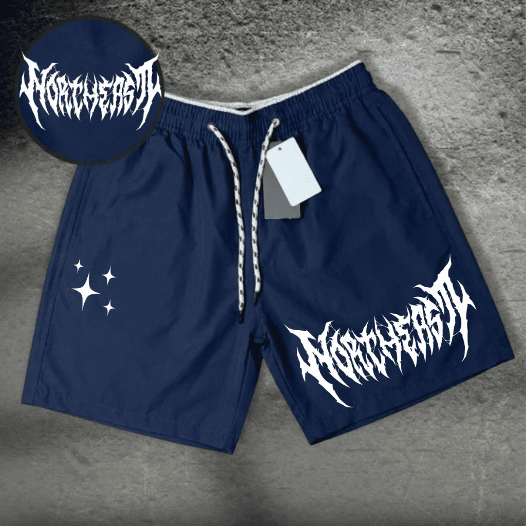Short Tactel Elastano Masculino Premium EMO ROCK. Academia, Corrida, Esporte