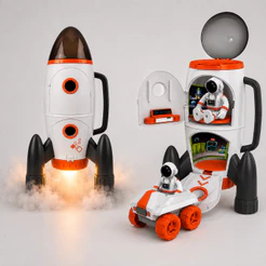 Brinquedo Foguete Espacial Emite Som Luz Efeito Fumaça Branco - Castela