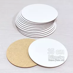 10 Tabuleiro Redondo Cake Board 35 Cm Base suporte porta bolo disco cakebord Mdf Branco U2b