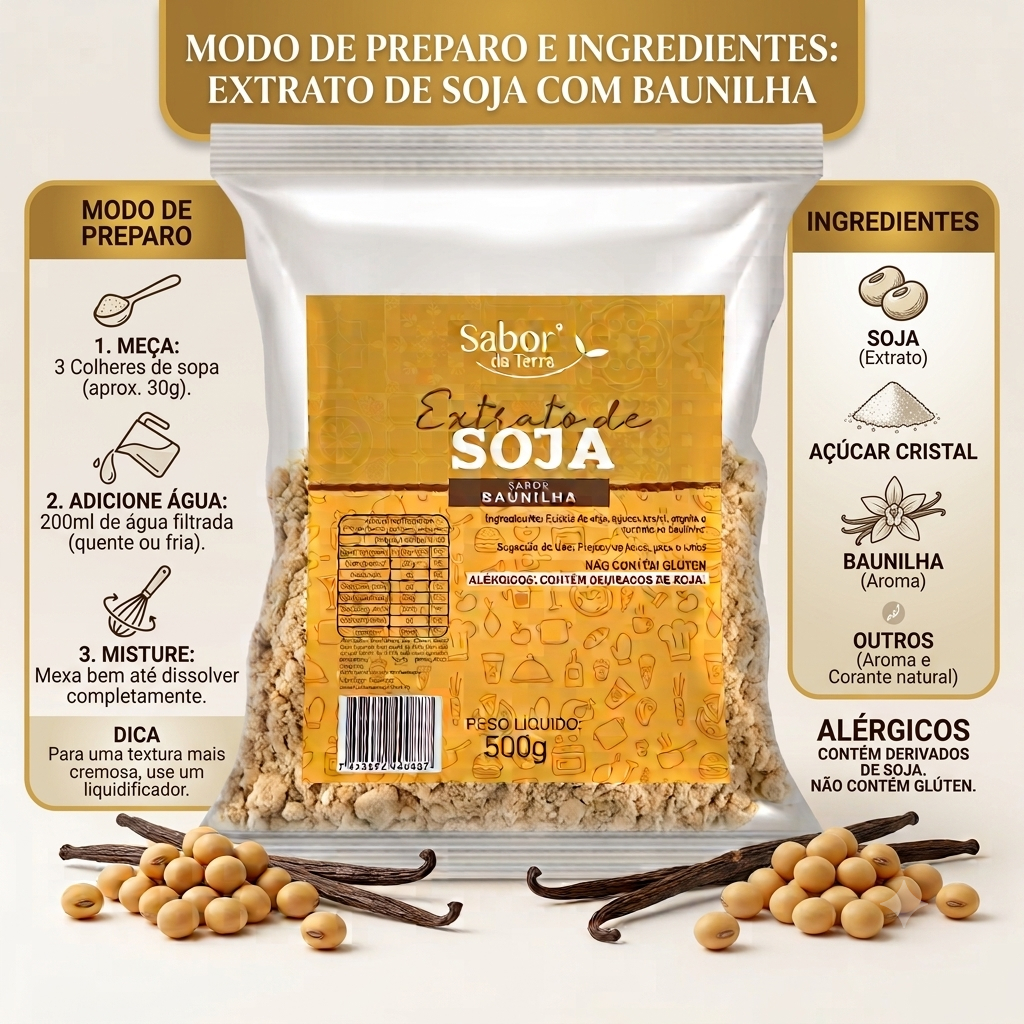 Extrato de Soja Integral | Sabor Baunilha | Rico em Proteínas | 100% Vegano | Amor da Terra — imagem 2 de 2