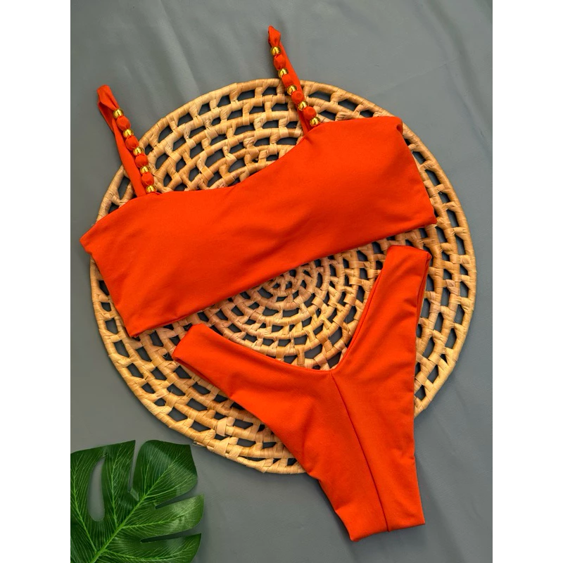 Biquíni Asa Delta Biquíni com bojo Moda Praia com Alças Detalhadas — imagem 1