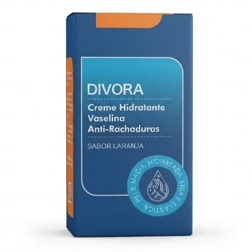 Divora - Creme Hidratante Vaselina Anti-Rachaduras Sabor Laranja.