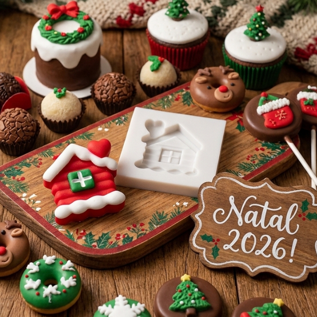 Molde De Silicone Casa Noel 1681 - Confeitaria e Biscuit