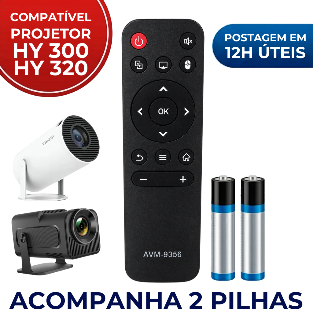 Controle Remoto Para Projetor Modelo HY300 HY320  | Pronto para Uso | Envio em até 12h úteis
