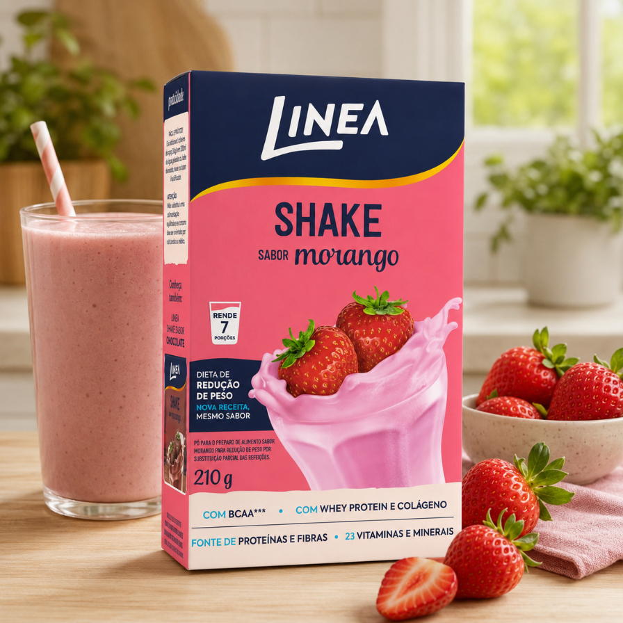 Shake Premium Morango 210g- Linea
