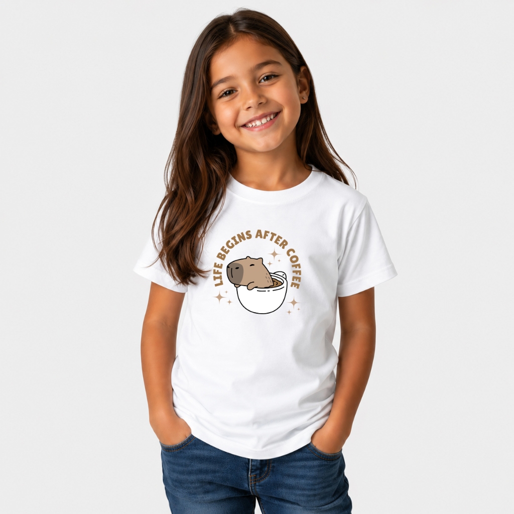 Camiseta Infantil Capivara Estampada Unissex Menino Menina Divertida