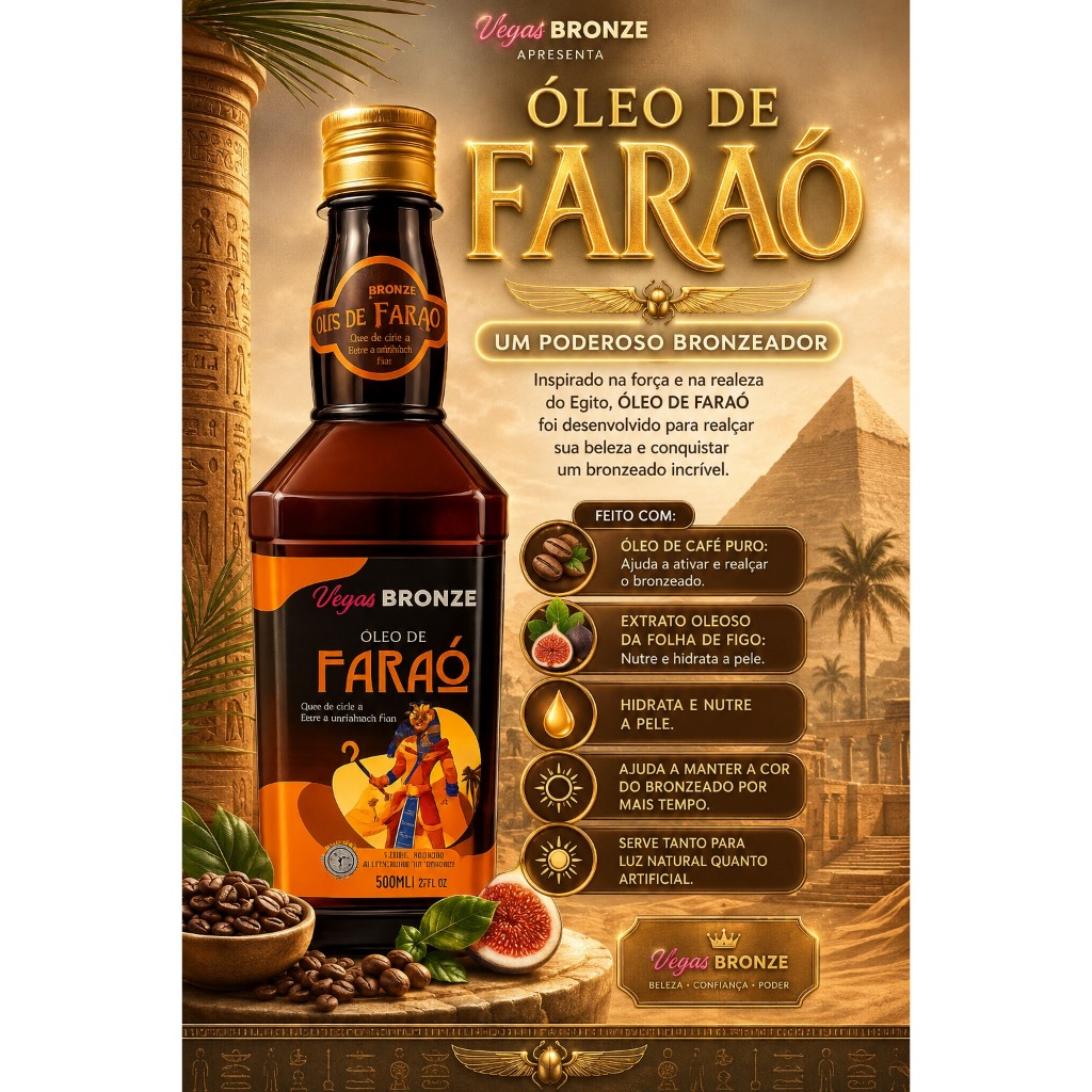 Óleo de Faraó 500mL - Vegas Bronze