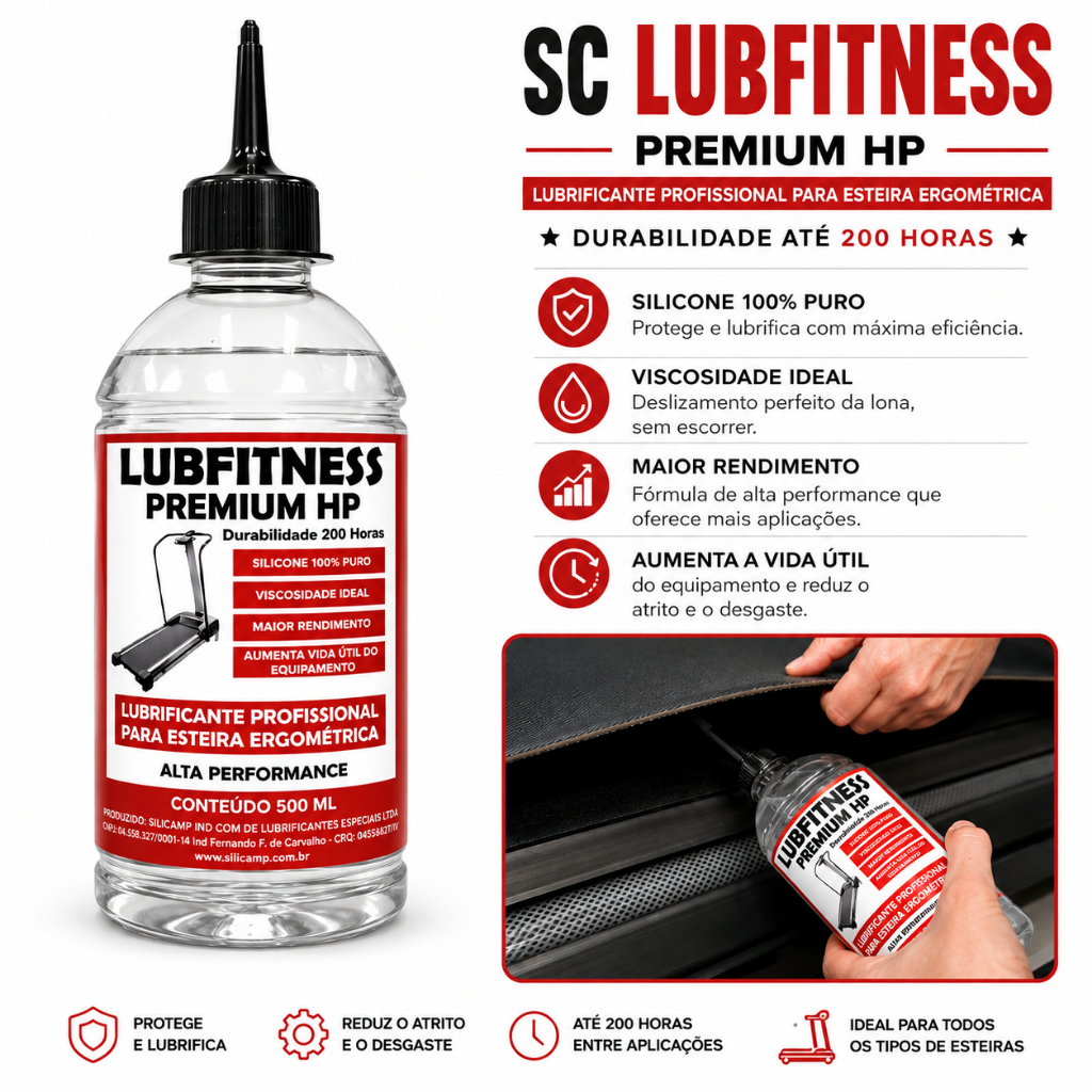 Silicone Lubrificante Hp 200h Para Esteira Ergométrica 500ml