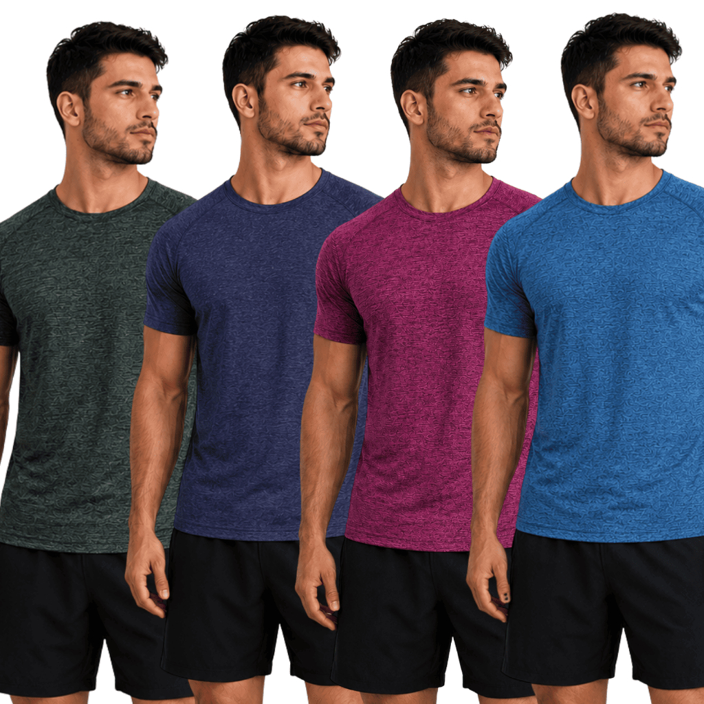 KIT 4 Camisetas Masculina Dry Fit para Academia Fitness Esportiva Tactel Treino Corrida Caminhada Confortável P ao GG