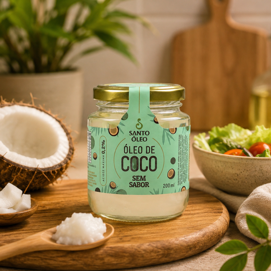 Óleo de Coco Sem Sabor 200ml Santo Óleo