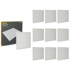 Kit 10 Painel LED Alut 18W ou 24W Sobrepor Embutir Branco Frio 6500K Bivolt Plafon Luminária