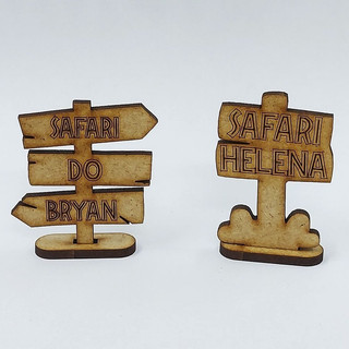 KIT 15 - 30 ou 45 plaquinhas placa safari mdf bem vindo safari do - MDF-CRU GR4
