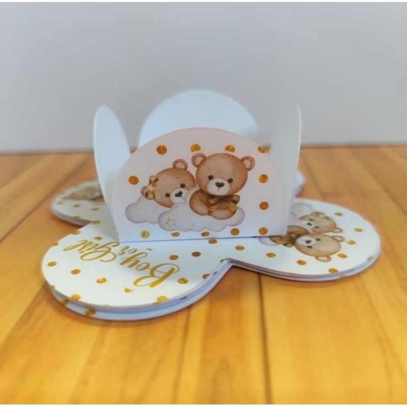 Forminha para Brigadeiro Doces Personalizado chá revelação ursinho