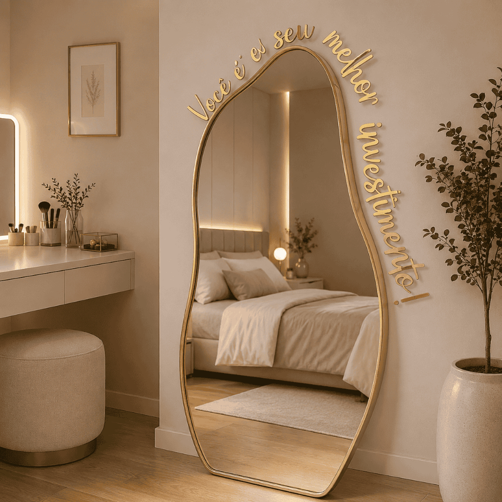 Frases Decorativas Acrílico Espelhado, personalizadas, aqui tem Deus em cada detalhe acrilico