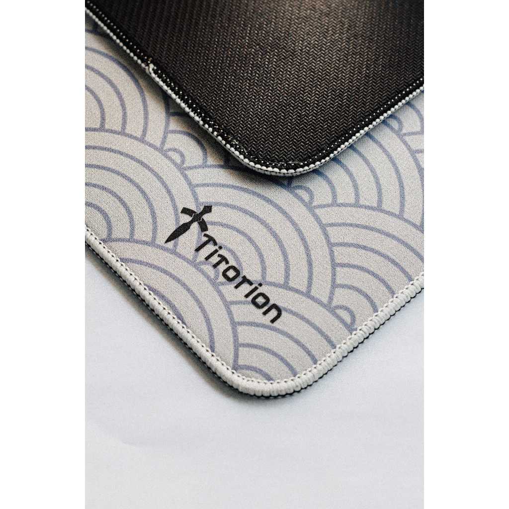 Mouse Pad Gamer Apex Hibrid Profissional 49x42 Preto Branco Vermelho Girl Espada Ergonômico Titorion