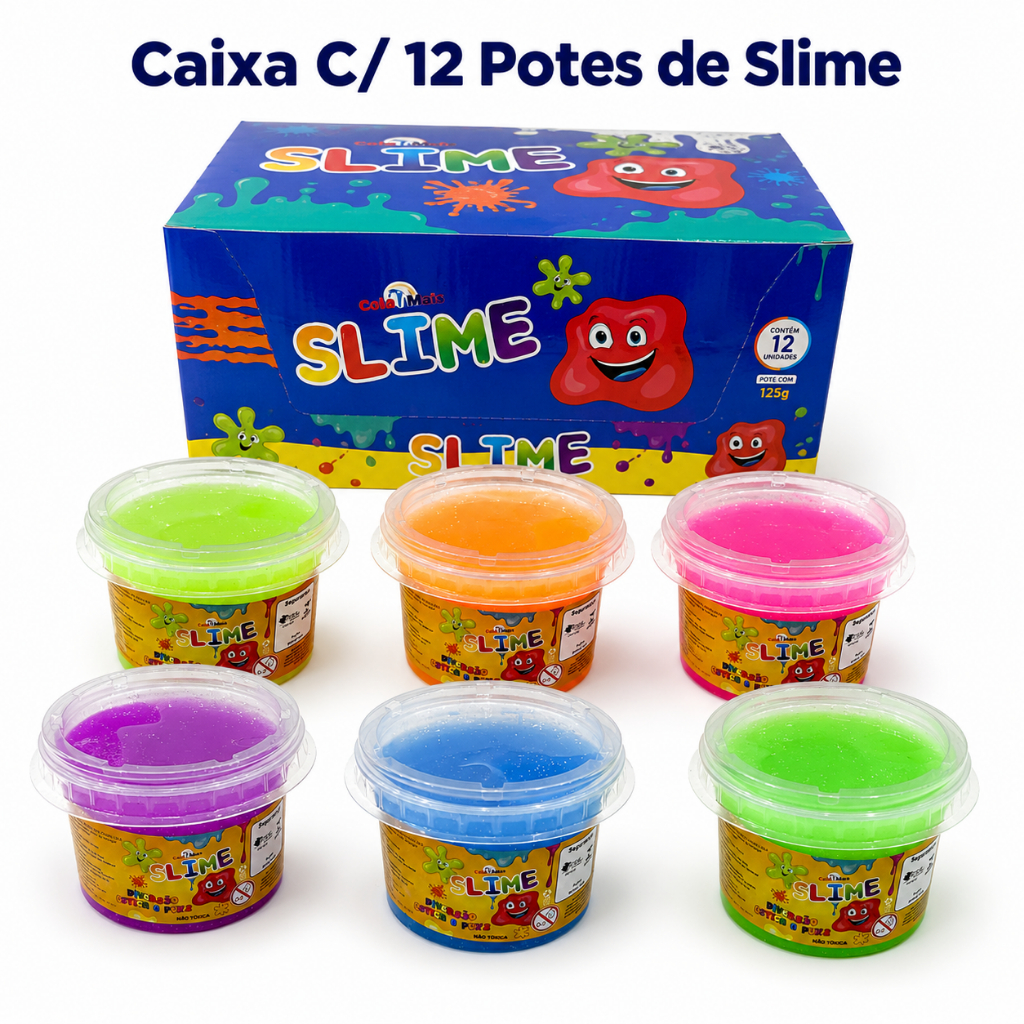 Slimes 125g Toque Incrível Festa Infantil Lembrancinha - Kit com 3/6/12 Potes