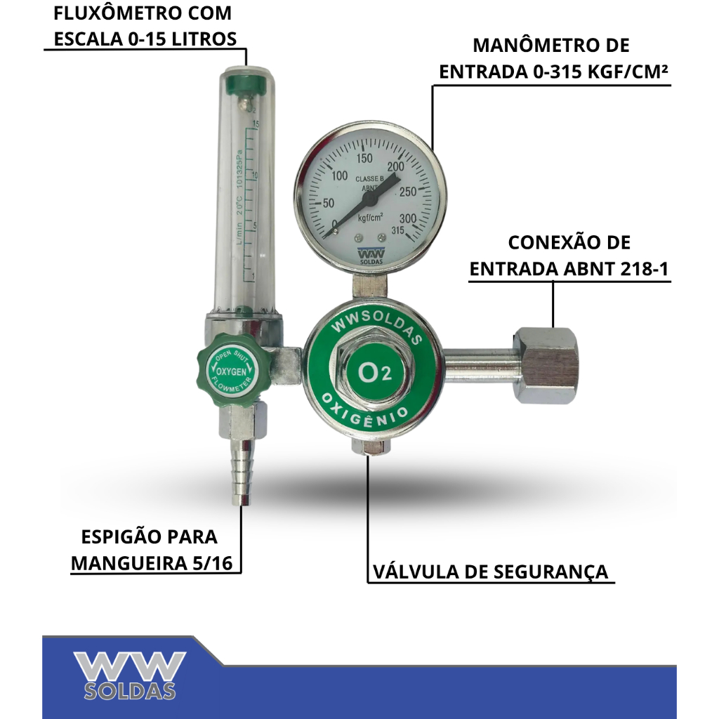 Regulador De Oxigenio Fluxometro W32 Ww Soldas · foto 2