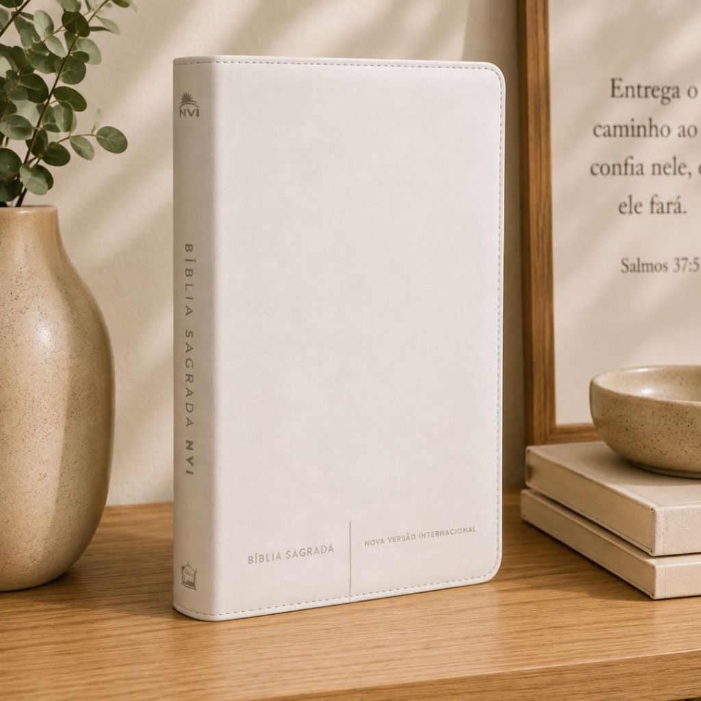 Bíblia Sagrada Slim | Capa Luxo | NVI | Branca · foto 2