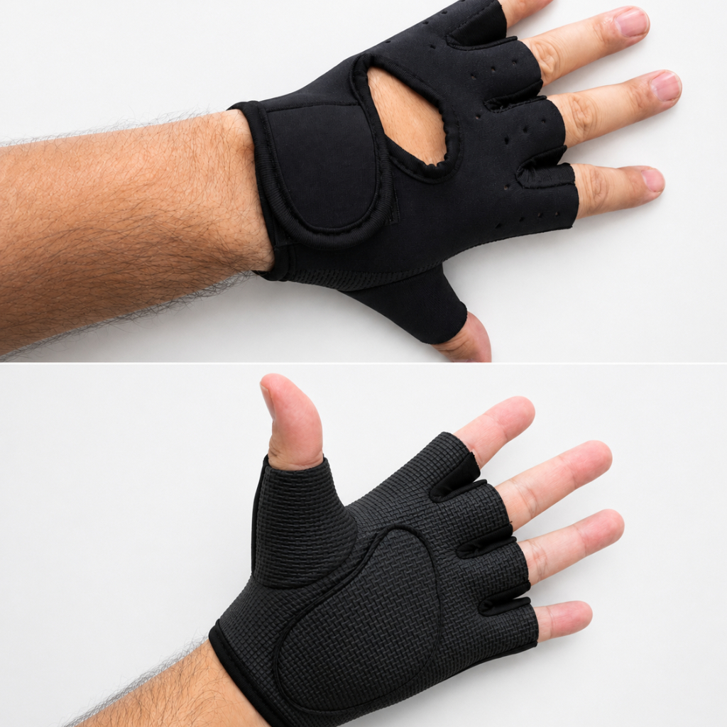 Luva de Treino Fitness Academia Neoprene Musculação Moto Bike Meio Dedo Unissex