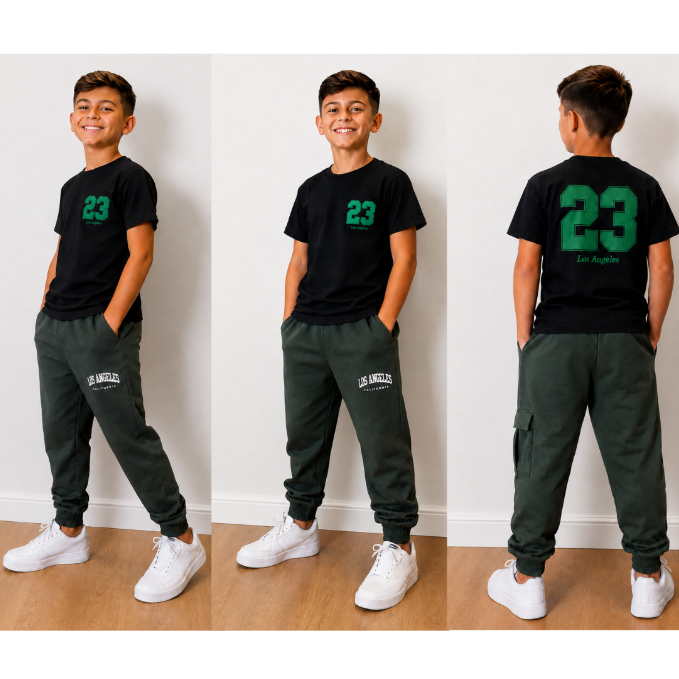 Conjunto Infantil Menino Estiloso Camiseta + Calça Conjunto Infantil Masculino   Roupa Infantil Menino 2,4,6,8,10,12