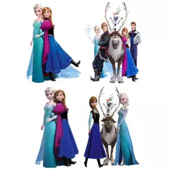 Kit de Display 4 de 20cm Totens para Decoração de Festa Frozen em MDF