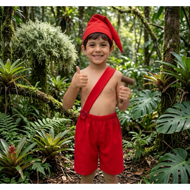 Fantasia Saci Pererê Infantil Completa — imagem 2 de 2