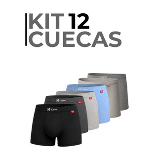 Kit Com 12 Cueca Boxer Masculina Poliamida, Cf Sports