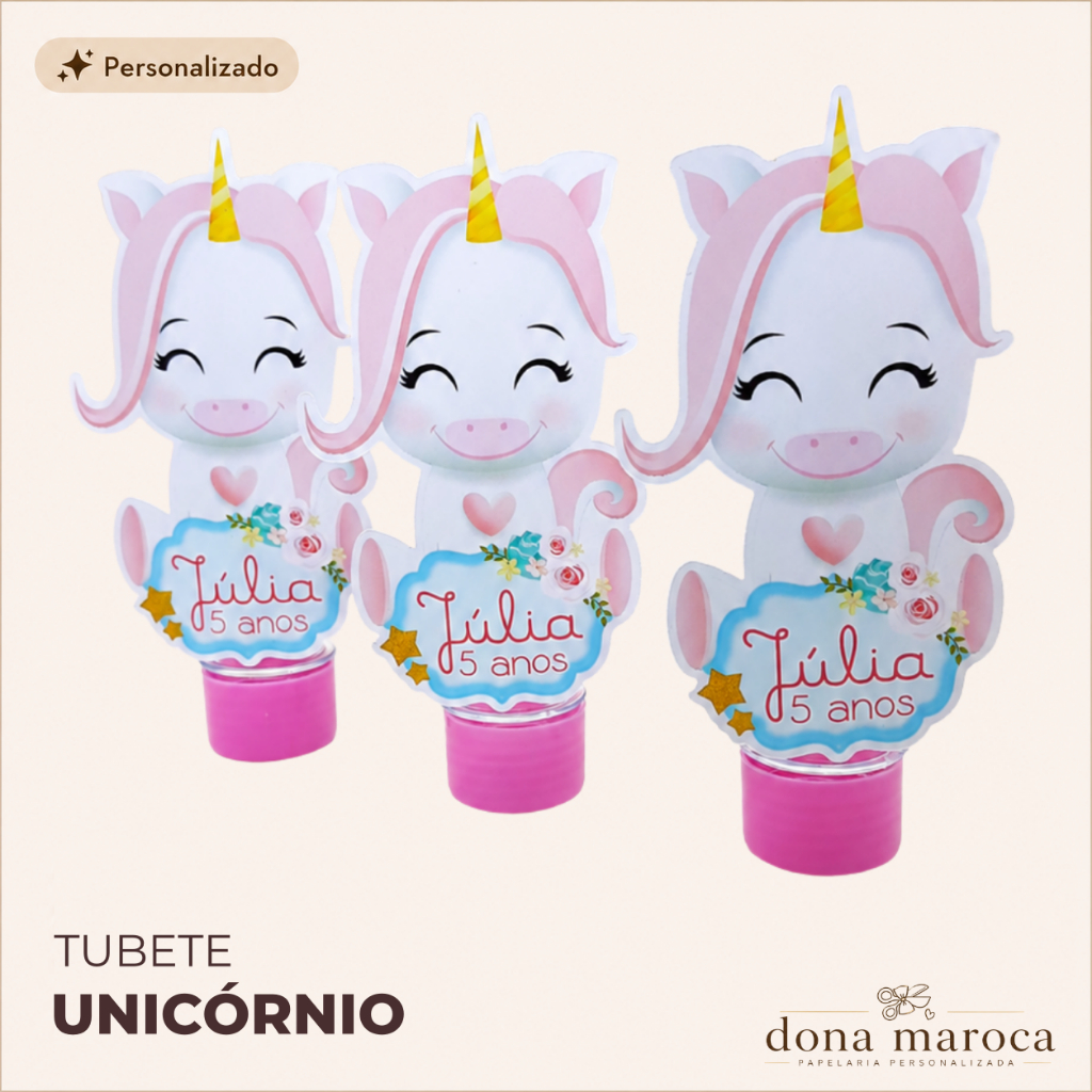 Tubete Unicórnio Personalizado | Lembrancinha Festa Infantil Aniversário Unicórnio