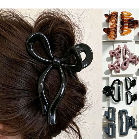 Kit 3 Piranhas Prendedores de Acrílico Cabelo Presilha Laço