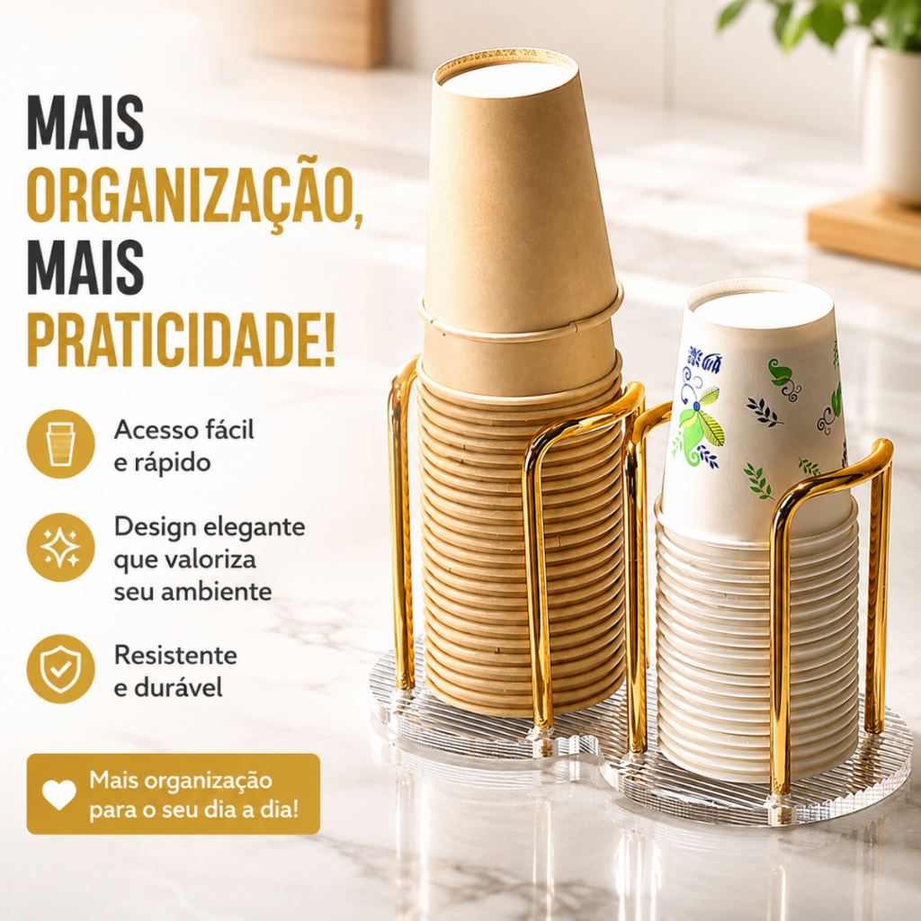 Suporte Para dourado Copos Acrílico Descartável De Chá De Água Prateleira Organizador Doméstico
