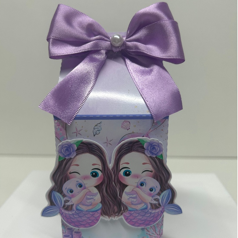 Kit Caixa Milk Pequena Sereia Cute-Lembrancinha  aniversario Personalizada-Papelaria Personalizada