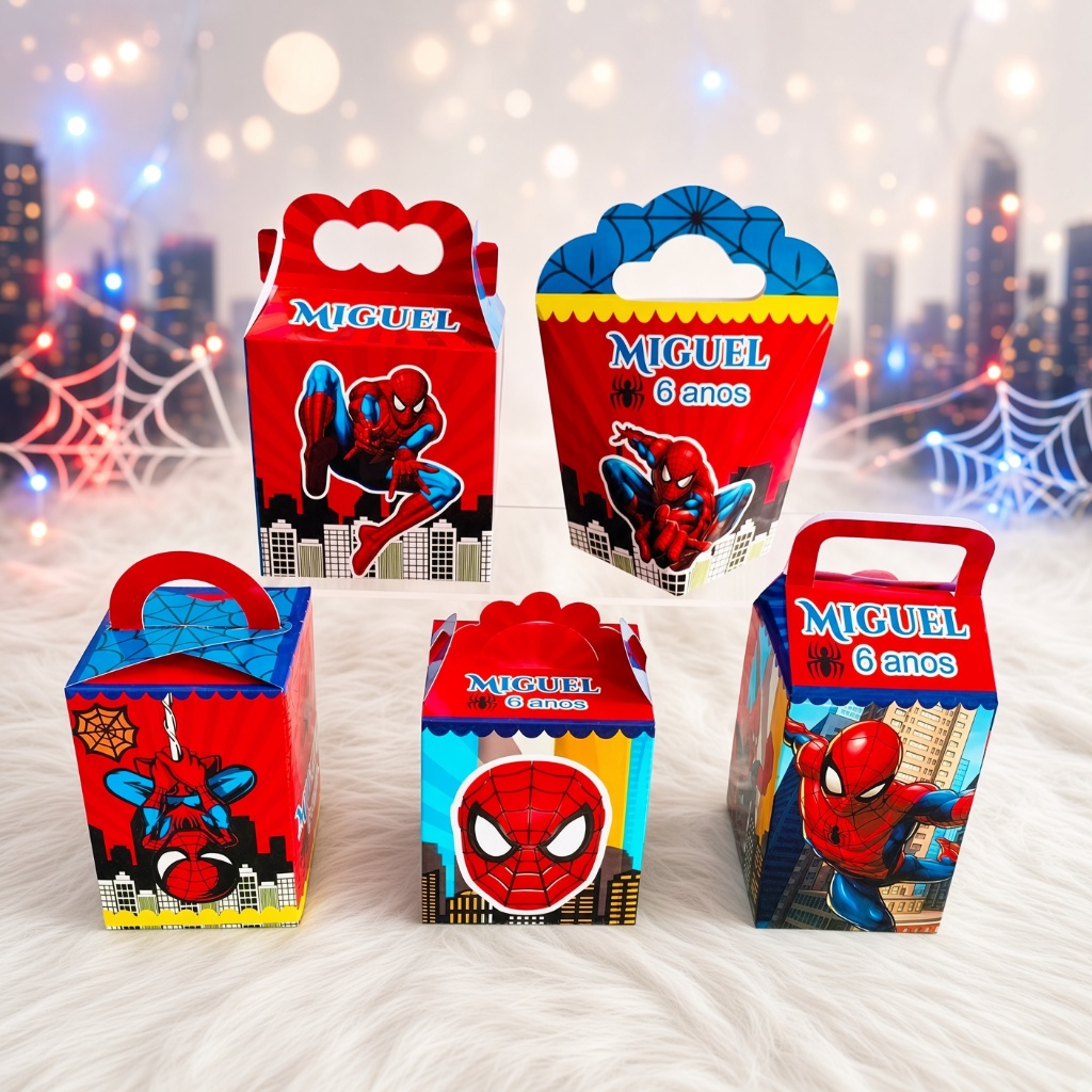 Kit Festa Homem Aranhã Personalizadas Caixinhas Personalizadas Homem Aranha Lembrancinha Aniversário Festa Infantil