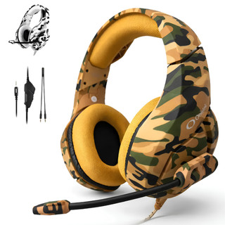 Fone Gamer Headset Camuflado Com Fio Estéreo Microfone USB P2 50mm Para Computer PS4 Xbox