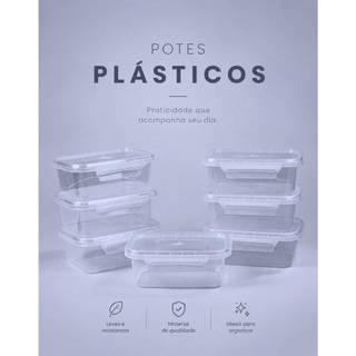 Kit até 30 Marmitas Potes 800ml com Travas Laterais BPA FREE - Alimentos organizadores de congelador PLASTICOS