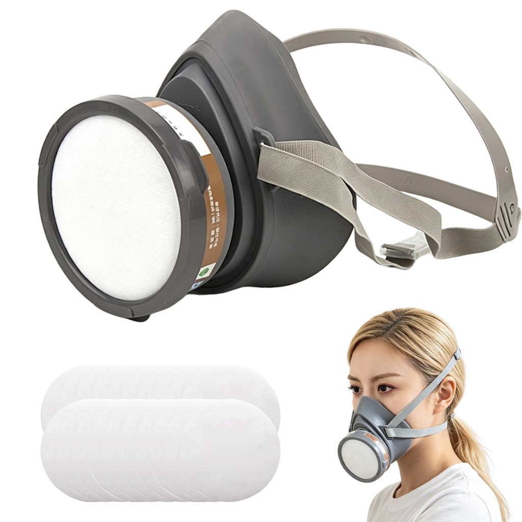 Kit Máscara de Proteção Respiratória 3600 | 4 Peças com Cartucho de Carvão Ativado, Retentor e Filtro de Partículas