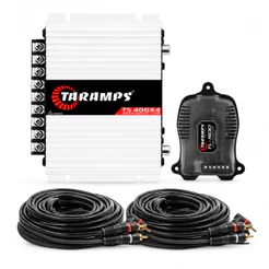 Kit Amplificadores Taramps Tl500 Ts400 2 Ohms + 2 Cabos Rca 5m Ouro