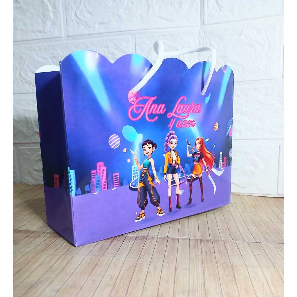 Sacolinha Personalizada Guerreiras do K-Pop | Lembrancinha Festa Infantil | Sacola Surpresa Aniversário