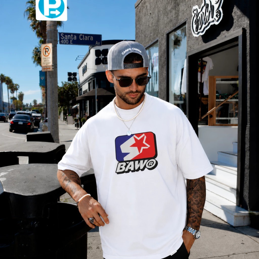Camiseta BAW AMERICANA unissex oversized streetwear camisa