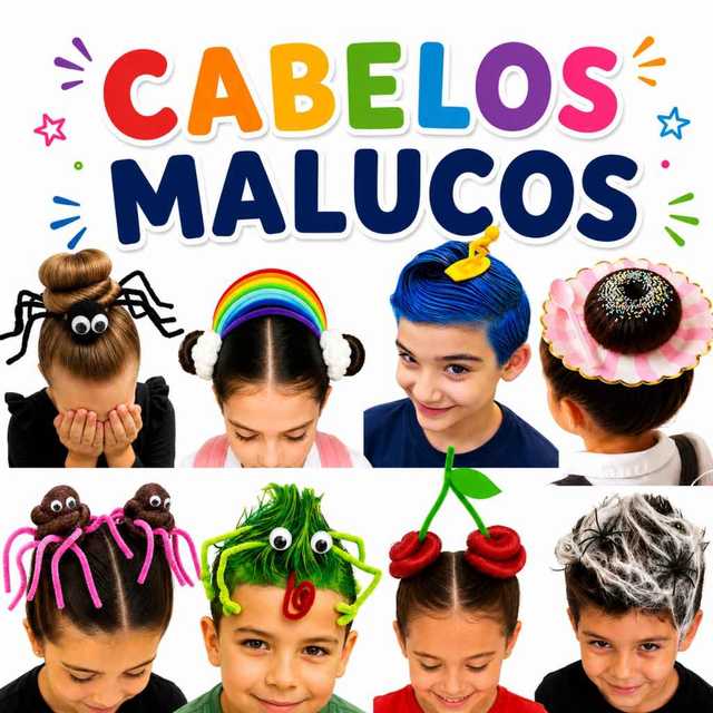 DIY Cabelo Maluco Tematico! Escolha entre arco-iris, lagarto, aranha, polvo entre outros e faça você mesmo!