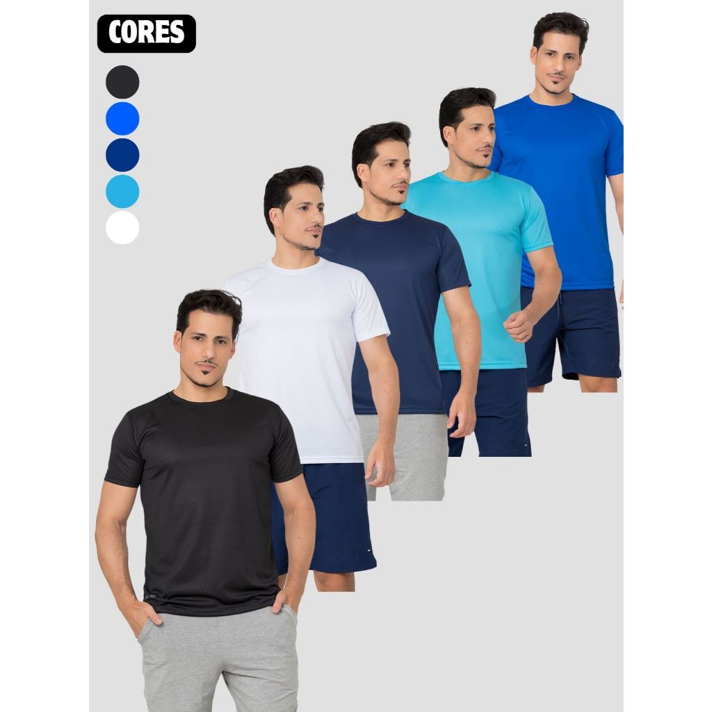 KIT 5 Camisetas masculina academia treino corrida blusa esportes roupa fitnes musculação