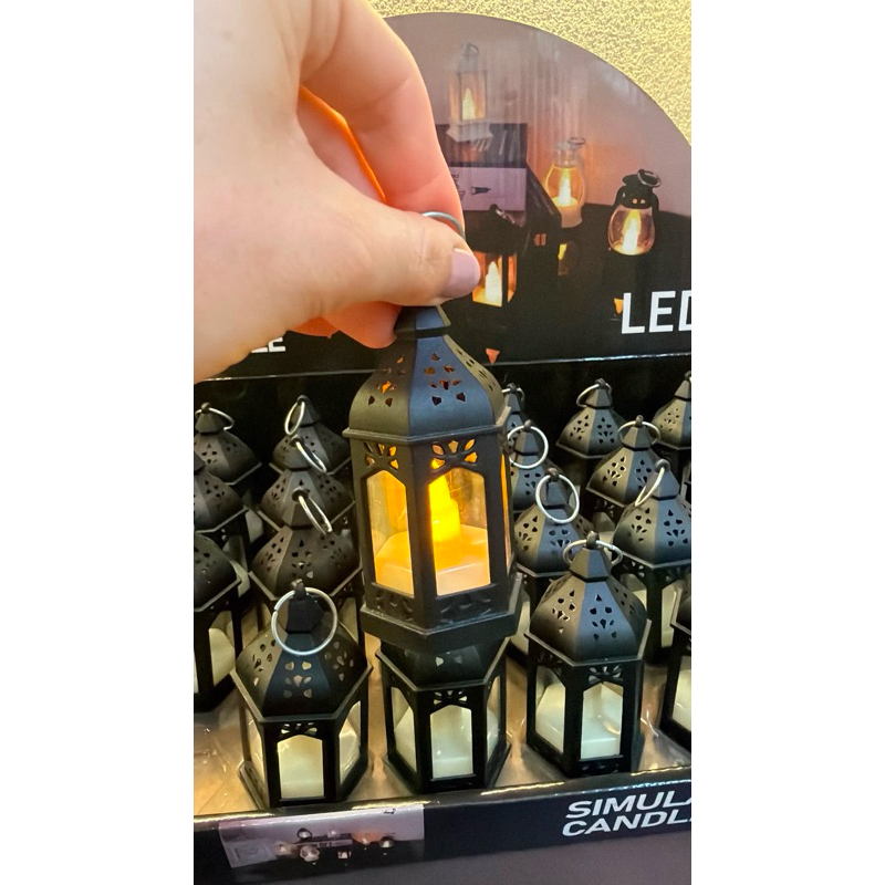 Kit 12/24 Mini Lampião Luminária Vela Led Enfeite Decorativo Retrô 9cm