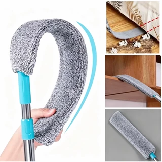Espanador de Pó Mop Eletrostático Microfibra com Cabo Telescópico Extensível Flexível e Lavável