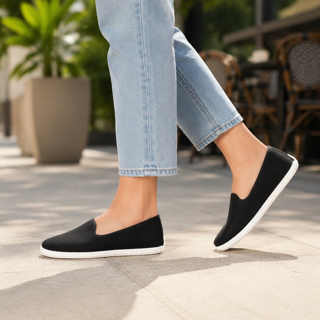 Sapatilha Alpargata Feminina Casual Tecido Preto Slip On Modelo Espadrille Confortavel Dia A Dia Nfe — imagem 2 de 2