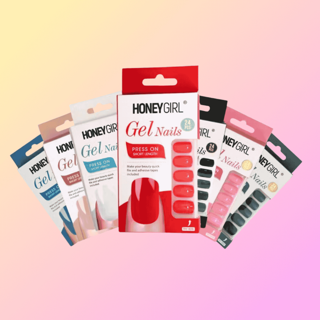 24 Unhas Postiças Autocolante Coloridas - Honey Girl + MIMO