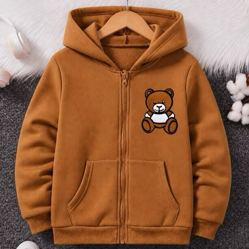 Moletom Infantil com Zíper lançamento 2 ao 14 Anos Flanelado Quentinho Unissex Inverno Tendência meninos e meninas kids