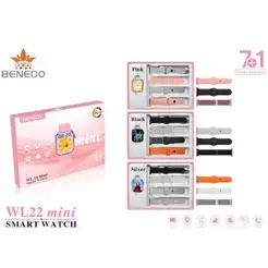 Smart Watch relógio WL22-mini(38mm) 7 Pulseiras digital feminina inteligente series 12 GPS Esportes
